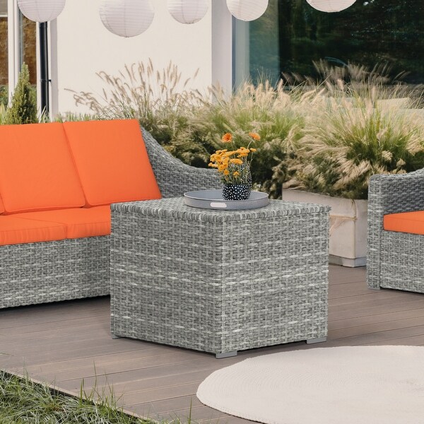 Saint Birch Modern Iron Outdoor Storage End Table