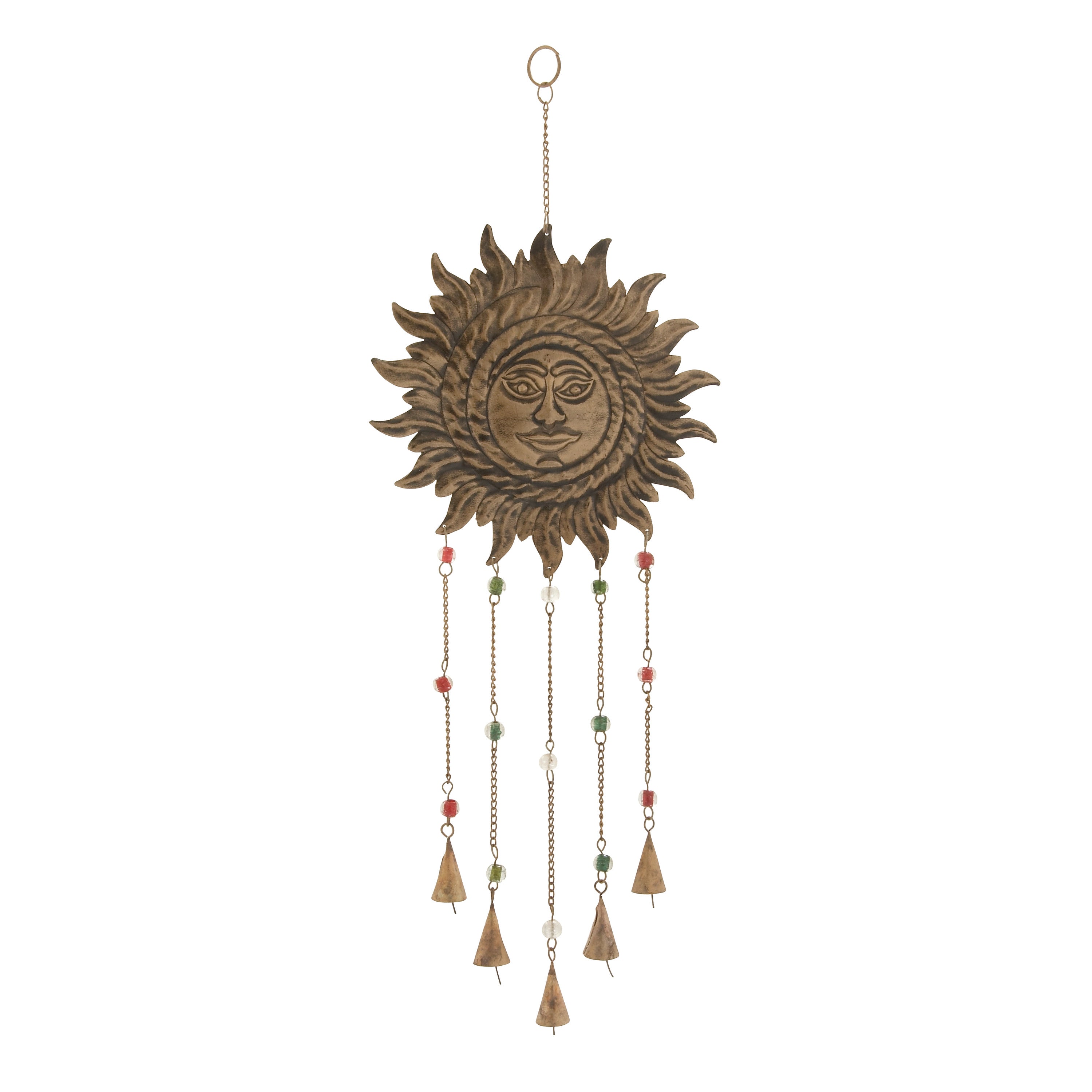 DecMode Eclectic Metal Moon and Sun Windchime Bell， 9