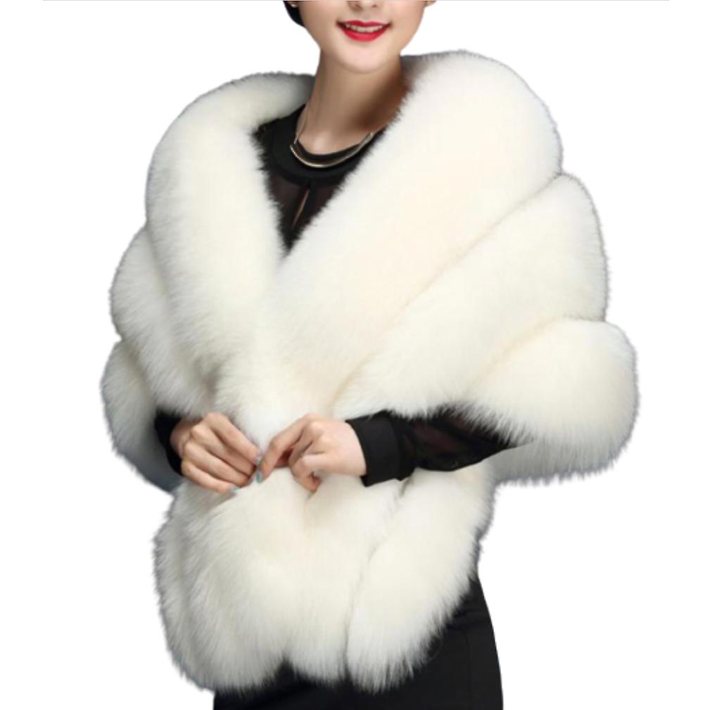 Women Faux Fur Shawl Wrap Bridal Fur Scarf Gorgeous Bridesmaid Wedding Wrap Fluffy Dress Cape