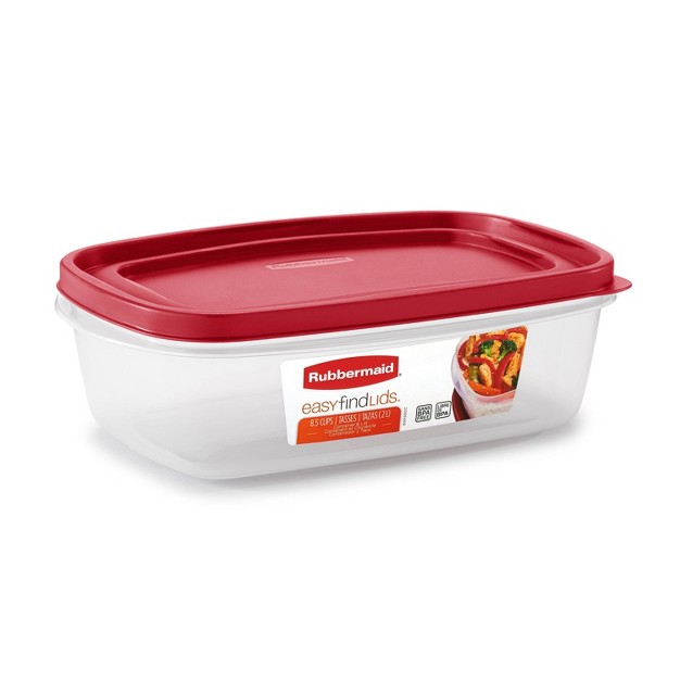 Rubbermaid Easy Find Lids 8 5 Cup Plastic Large Rectangle Food Storage Container Clear