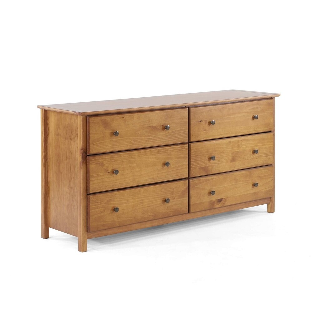 Grain Wood Furniture Shaker style 6 drawer Solid Wood Dresser