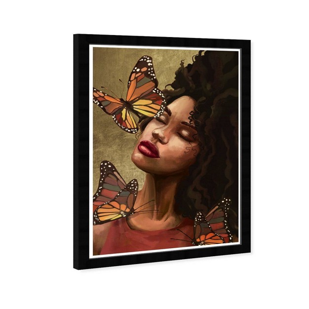 X 21 quot Butterfly Black Portrait Framed Wall Art Print Gold Wynwood Studio