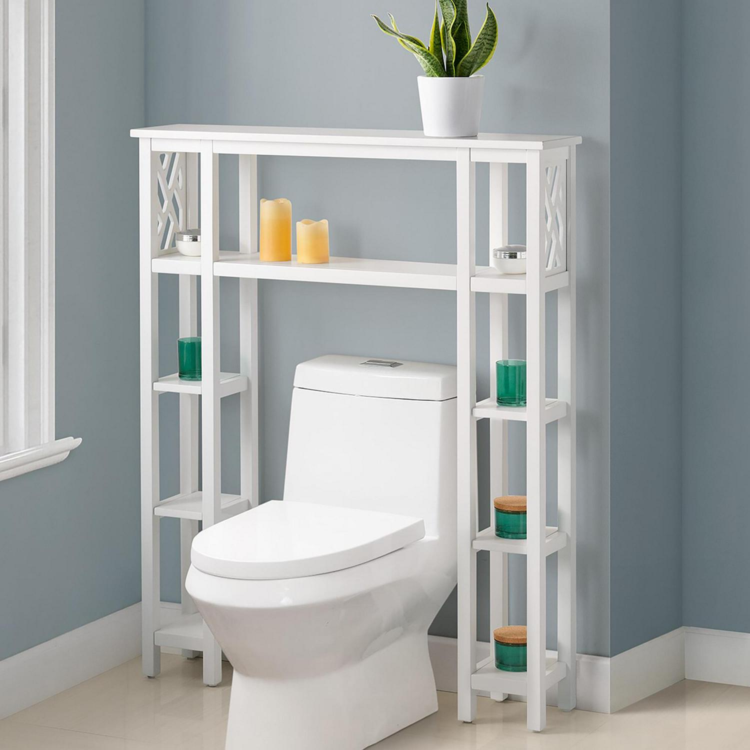 Alaterre Coventry 39 W x 48 H Bathroom Over Toilet Open Shelving Unit with Left and Right Side Shelves