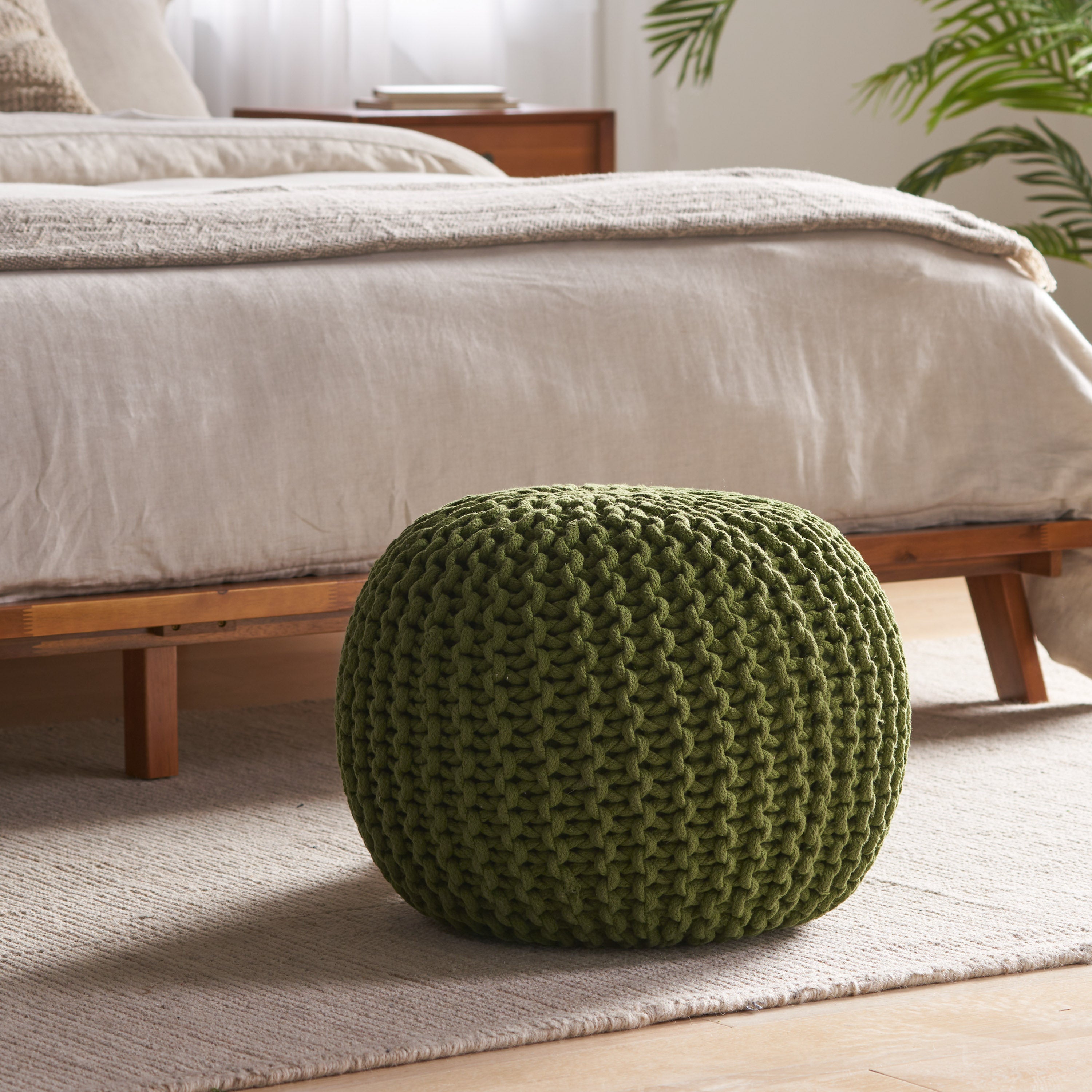 Poona Handcrafted Modern Cotton Pouf