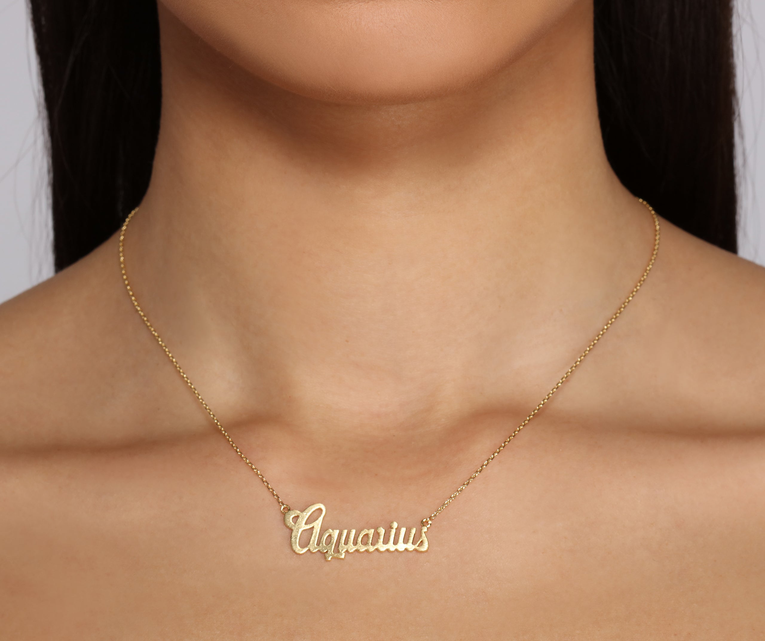 Aquarius Script Necklace