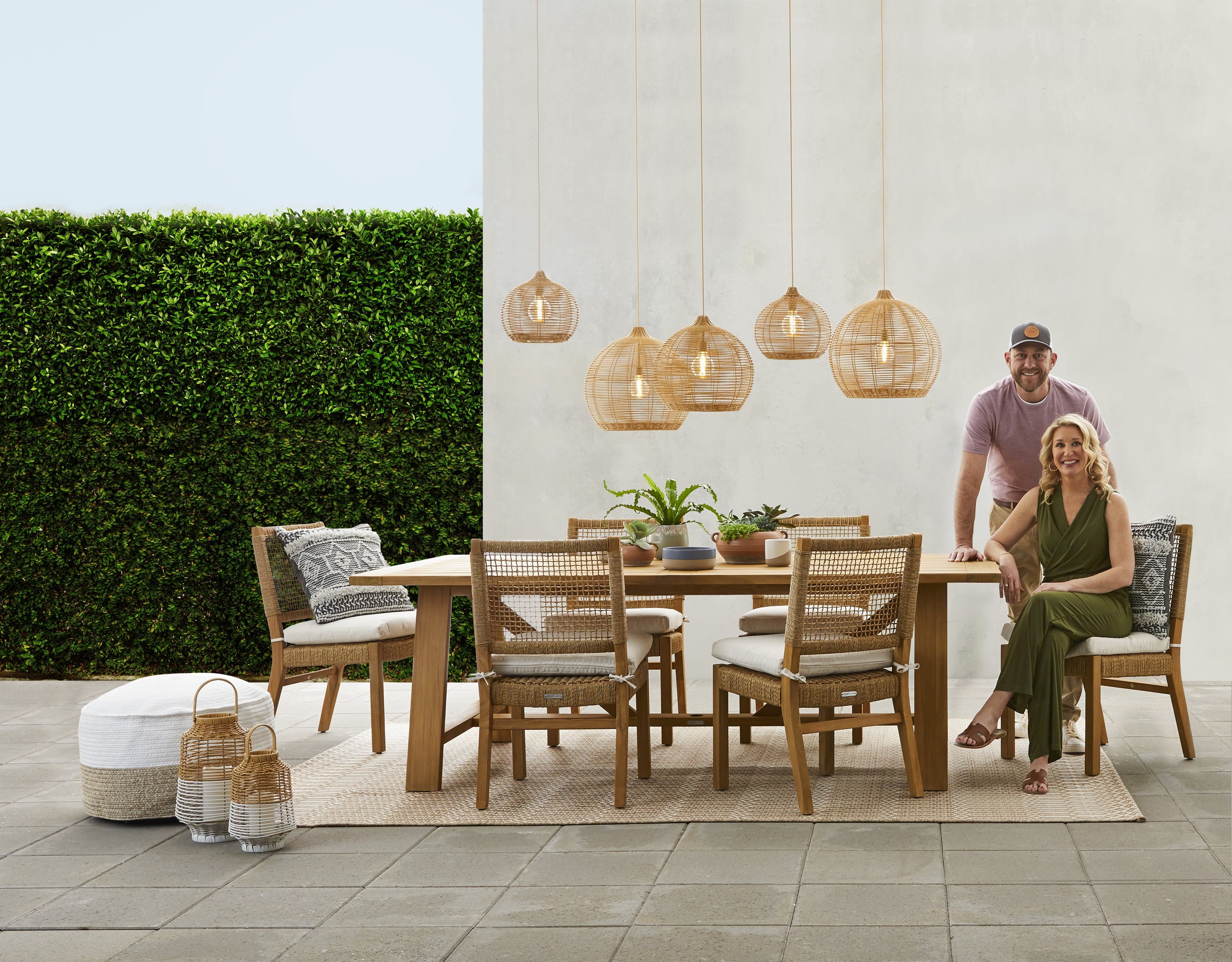 Better Homes & Gardens Ashbrook 2-Pack Teak & Wicker Dining Chairs by Dave & Jenny Marrs