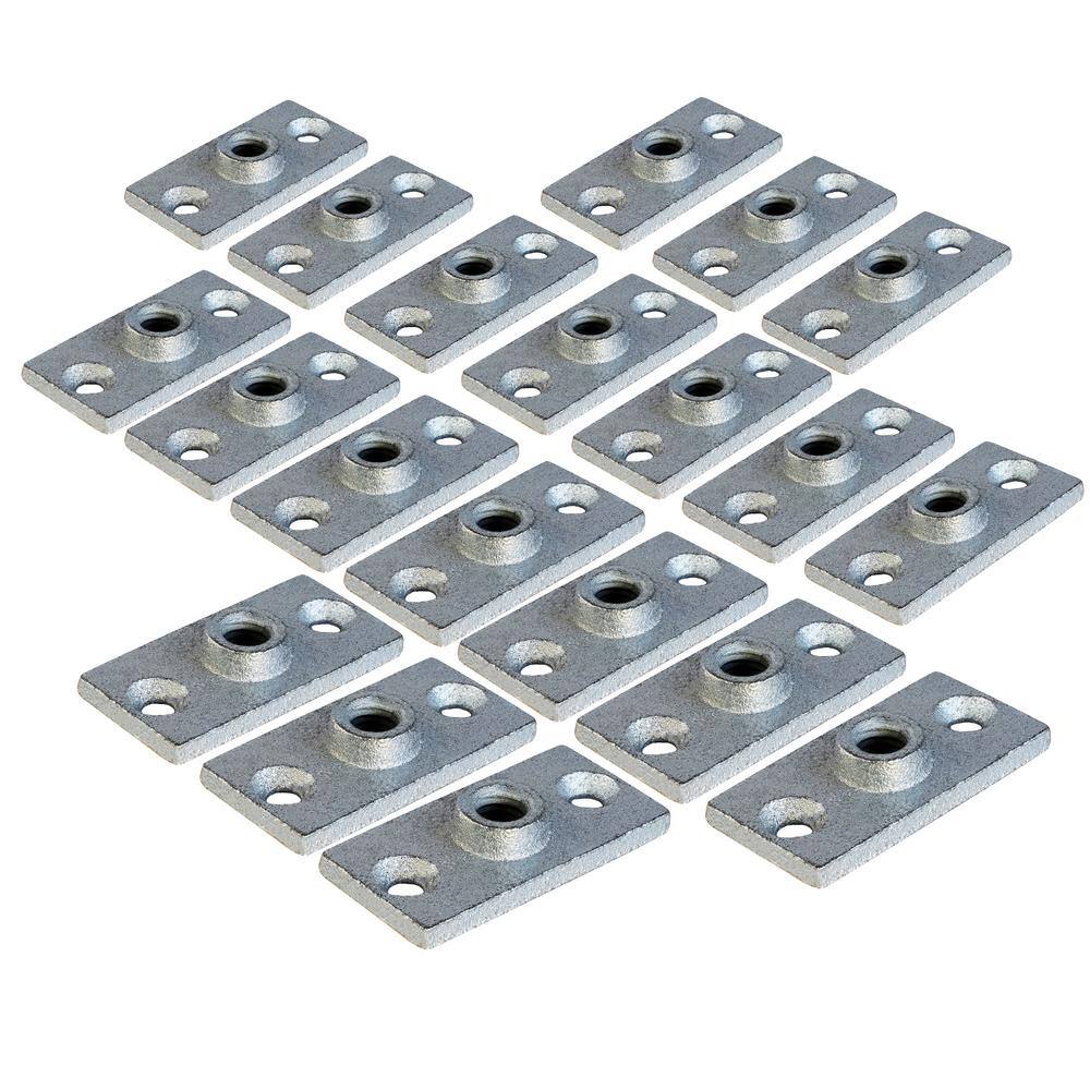 The Plumber's Choice Rod Hanger Plate in Galvanized Iron in for 12 in. Threaded Rod (20-Pack) 12CLFG-20