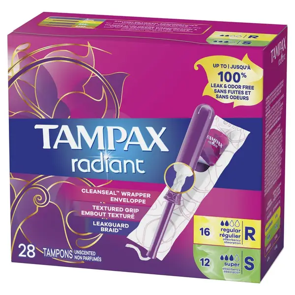 Tampax 28-Count Radiant Duopack Tampons