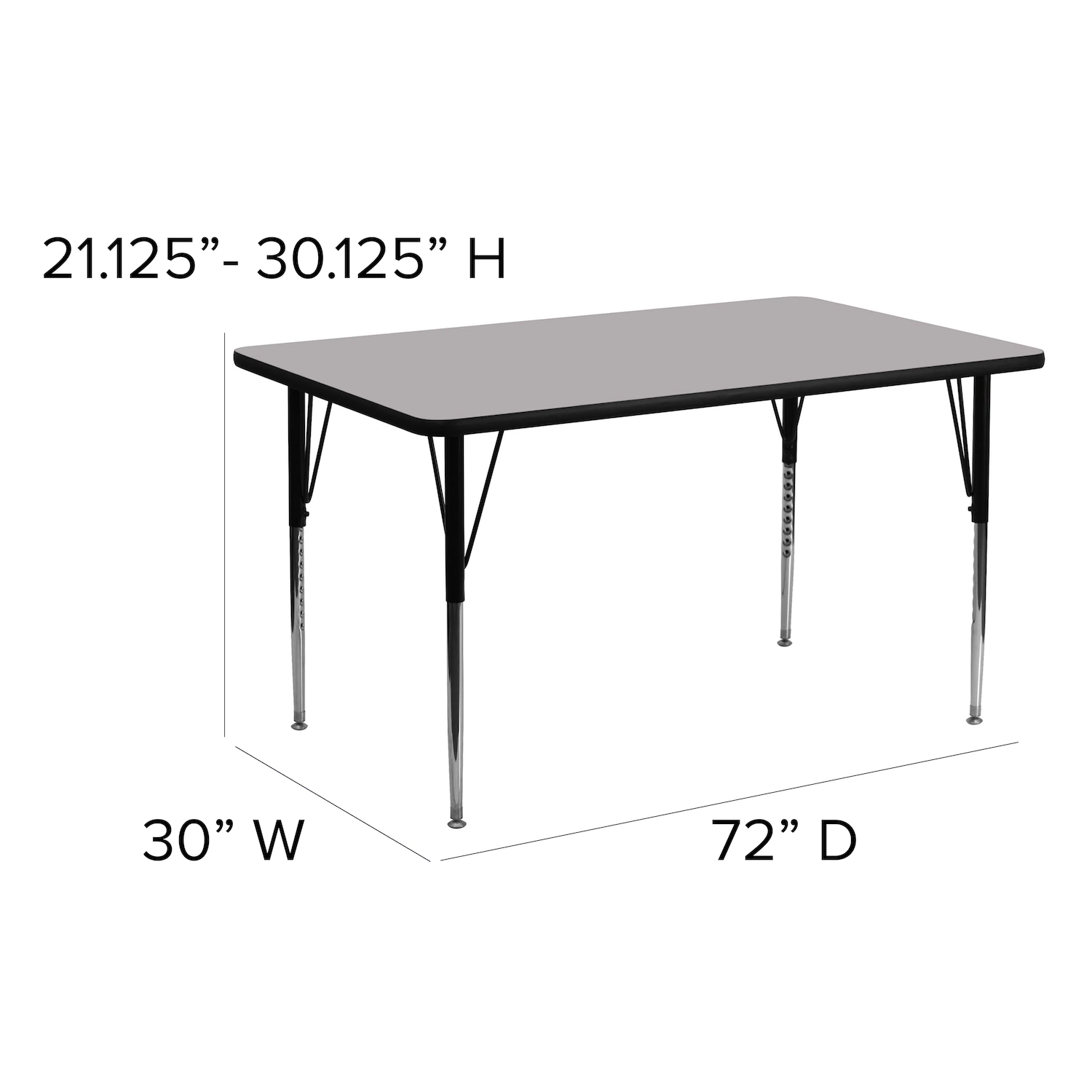 Emma and Oliver 30x72 Yellow Thermal Laminate Adjustable Activity Table