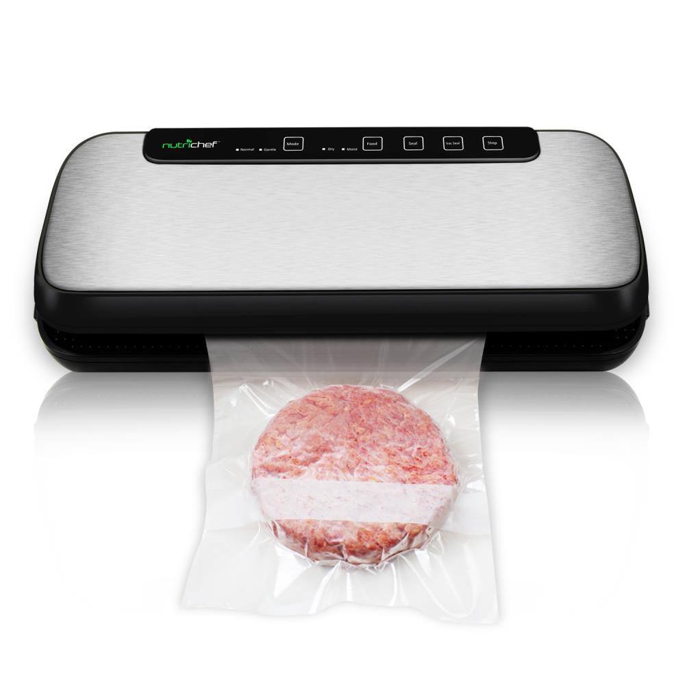 NutriChef Automatic Vacuum Sealer System - Electric Air Sealing Food Preserver with Stainless Steel Housing PKVS20STS