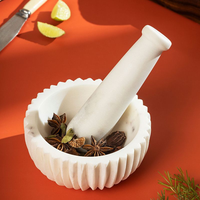 Milan Marble Mortar Pestle Set