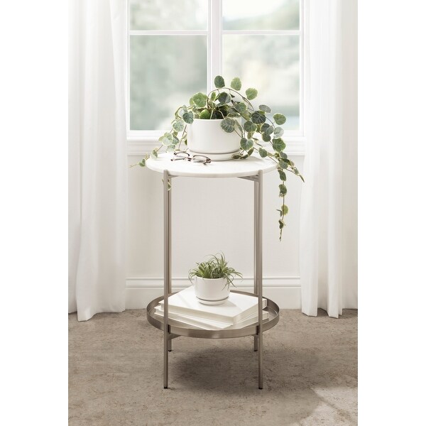 Kate and Laurel Lavish Marble Side Table