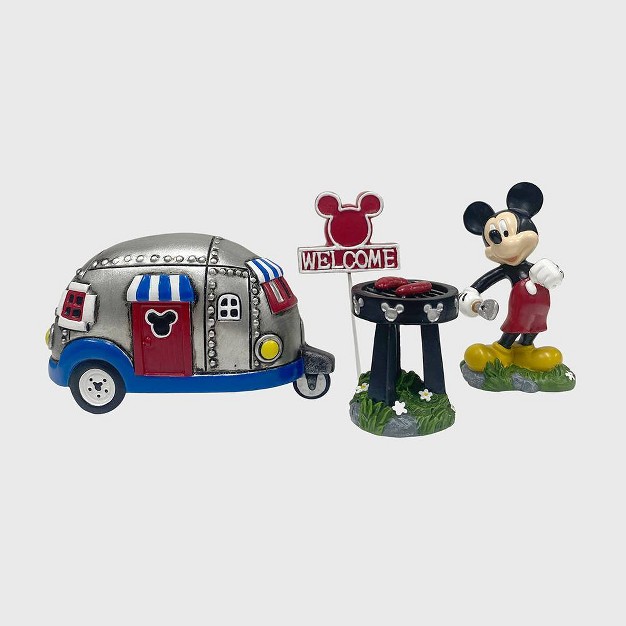 Disney 4pc Polyester stone Mickey Mouse Miniature Garden Set