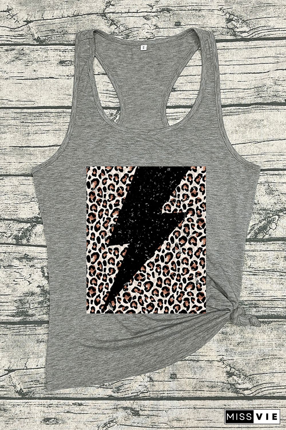 Leopard Grain Lightning Sleeveless Tank Top Wholesale