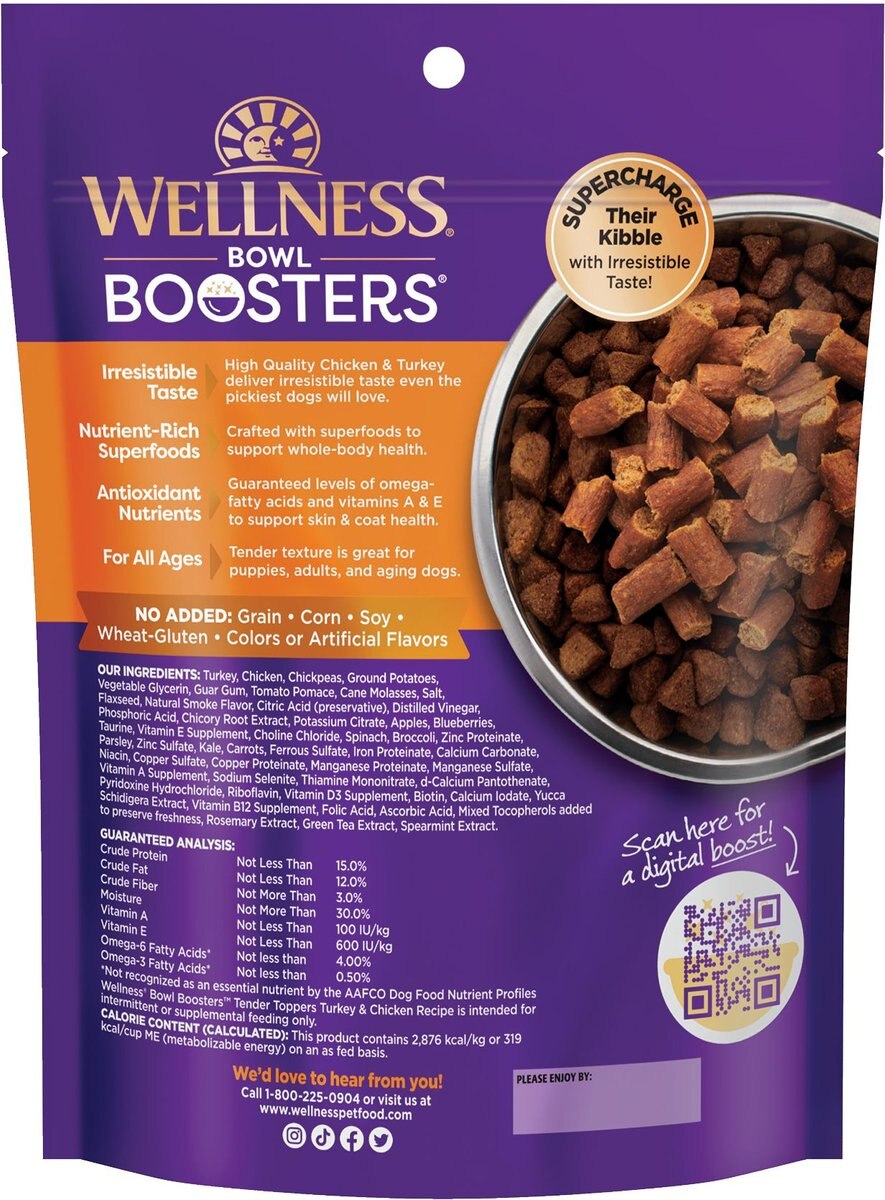 Wellness Bowl Boosters Tender Turkey and Chicken Dog Food Topper