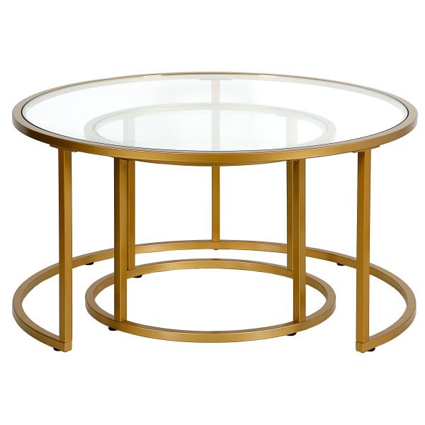 Watson Round Nested Coffee Table in Brass