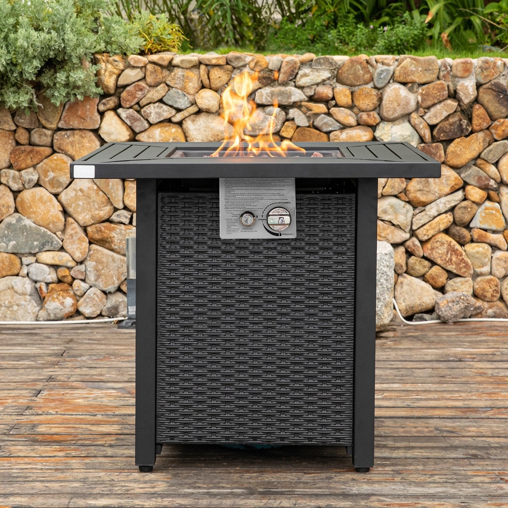 COSIEST 40 000 BTU Outdoor 28 inch Square Metal Fire Table