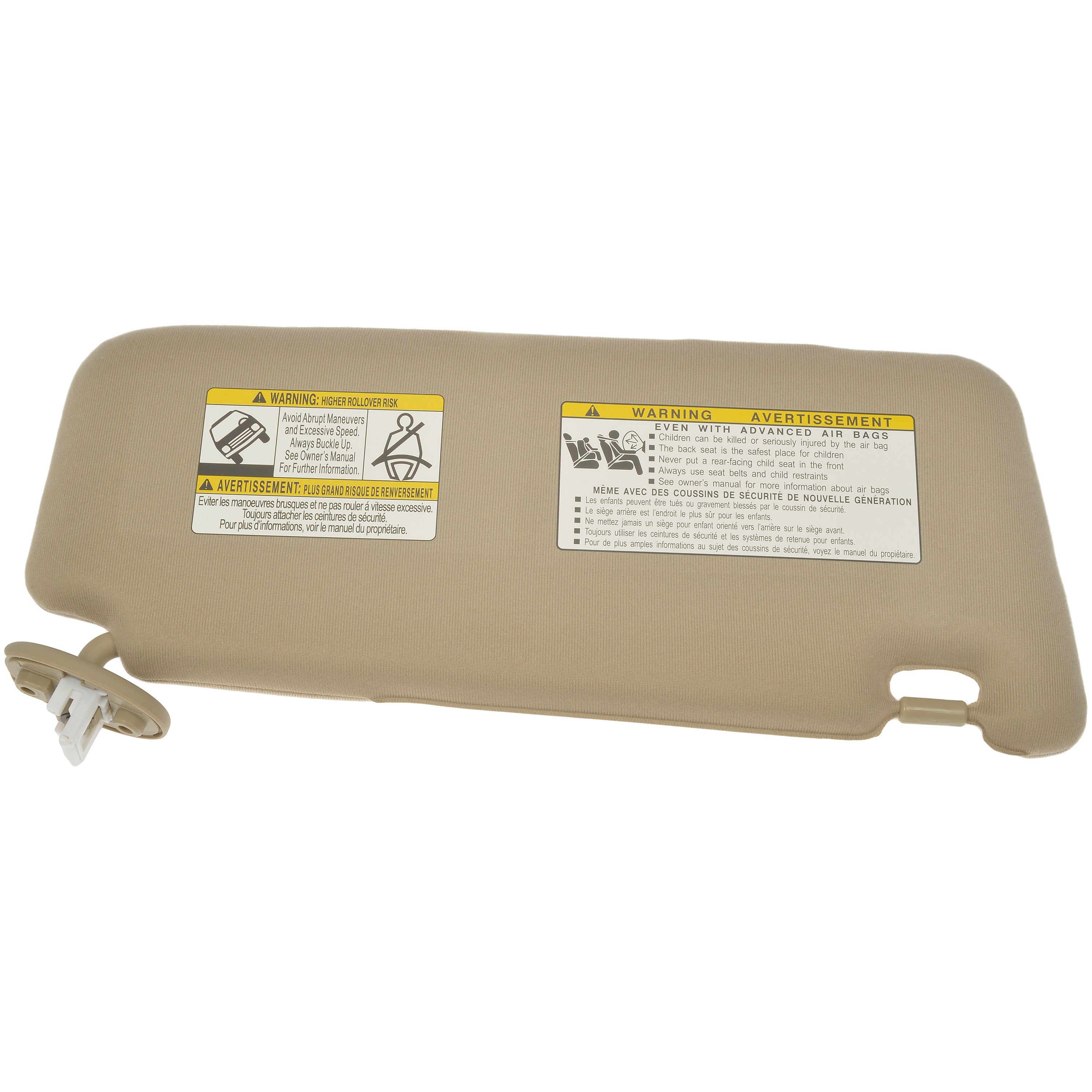 Dorman 74219 Driver Side Sun Visor Assembly for Specific Toyota Models， Beige