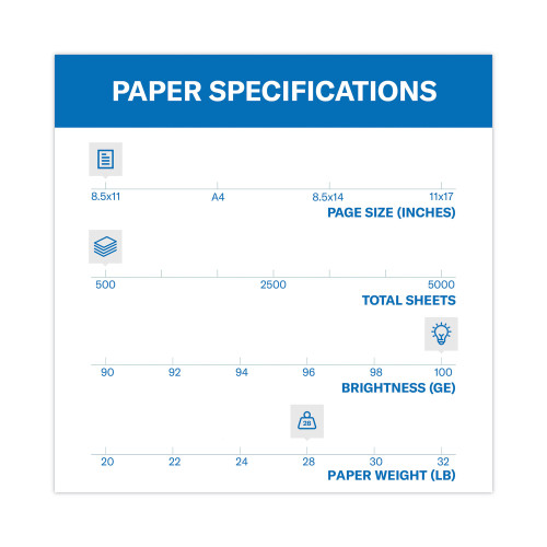 Hammermill Premium Color Copy Print Paper， 100 Bright， 28lb， 8.5 x 11， Photo White， 500/Ream (102467)