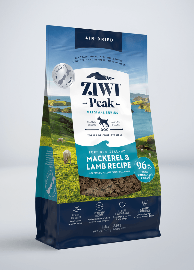 ZiwiPeak Grain Free Air-Dried Mackerel and Lamb Dry Dog Food