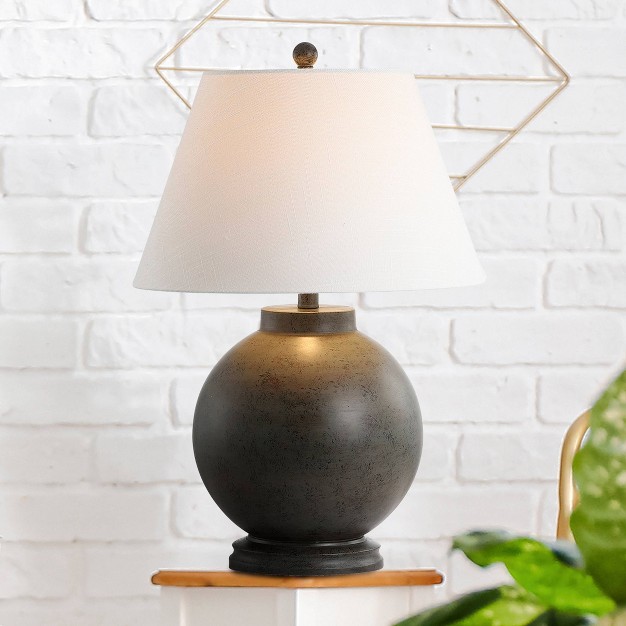 Sophie Resin Table Lamp includes Led Light Bulb Gray Jonathan Y