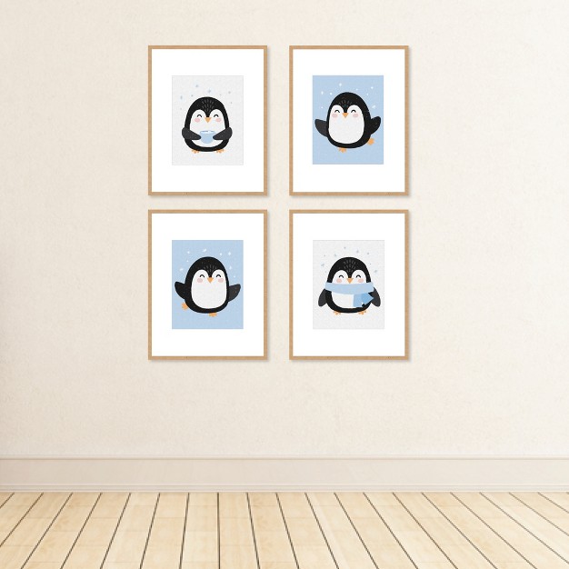 Big Dot Of Happiness Winter Penguins Unframed Holiday And Christmas Linen Paper Wall Art Set Of 4 Artisms 8 X 10 Inches