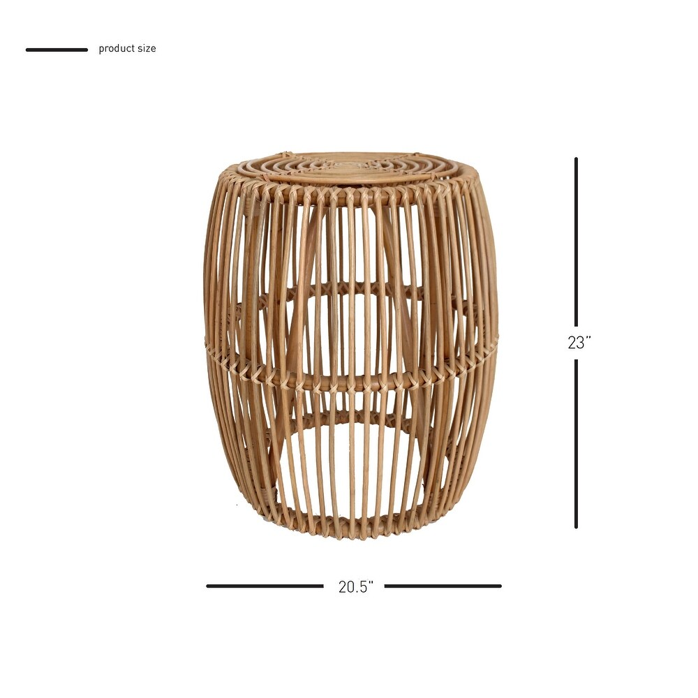 Keegan Round Rattan End Table