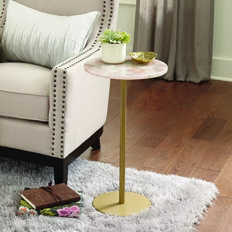 Steve Silver Co. Rosie Agate Top Round Chairside Table