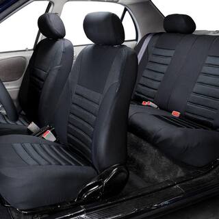 FH Group Premium 3D Air Mesh Seat Covers 47 in. x 23 in. x 1 in. Full Set DMFB068BLACK115