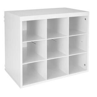 ClosetMaid 19.8 in. H x 23.6 in. W x 14.1 in. D White Wood Look 9-Cube Organizer 3277