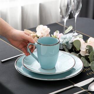 vancasso Series Navia Oceano 4-Piece 12oz.Mugs Porcelain Light Blue Extra Large Coffee Soup Coco Cup Mugs Service for 4 VC-NAVIA-3-SBZ