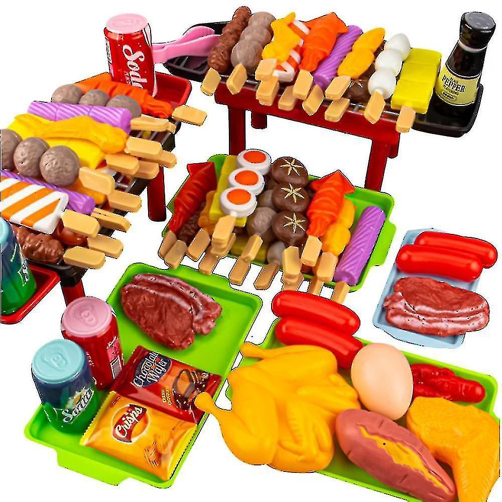 (27pcs)barbecue Bbq Cooking Kitchen Toy Interactive Grill Play Food Cooking Playset