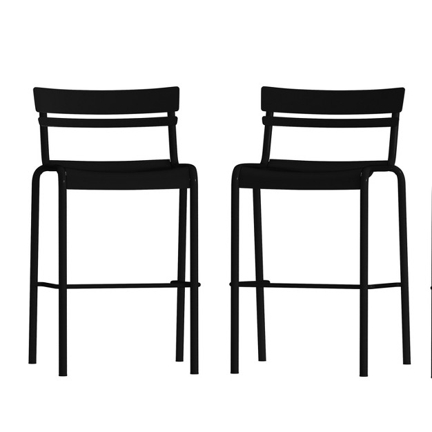 Flash Furniture Nash Commercial Grade Metal Indoor outdoor Bar Height Stool With 2 Slats