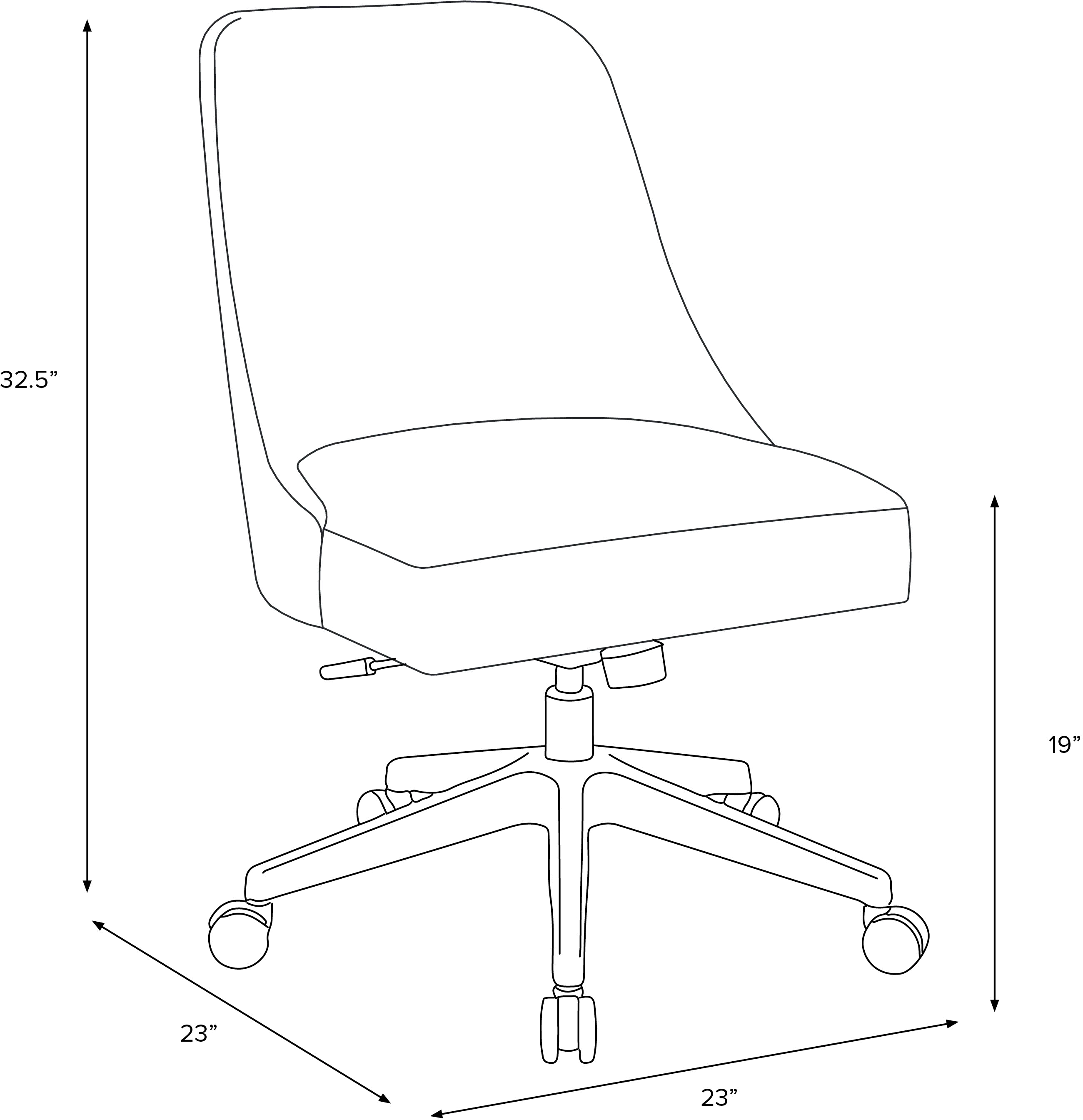 Spencer Smoke Gray Office Chair - Skyline Furniture