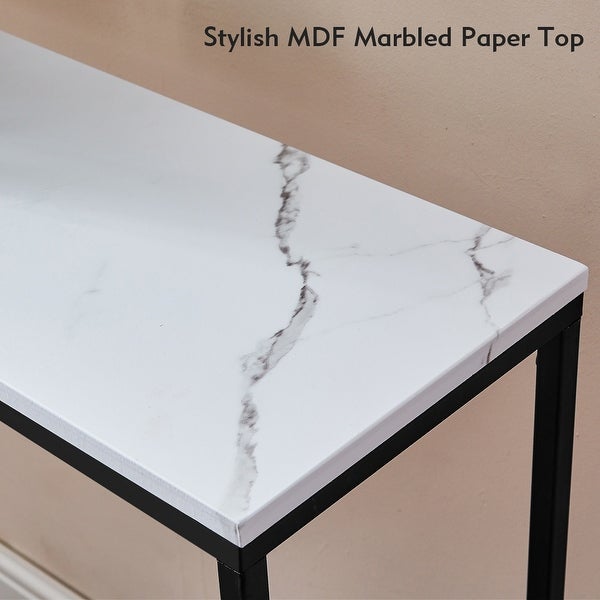 Modern Multifunctional Faux Marble Tabletop Console Table for Entryway