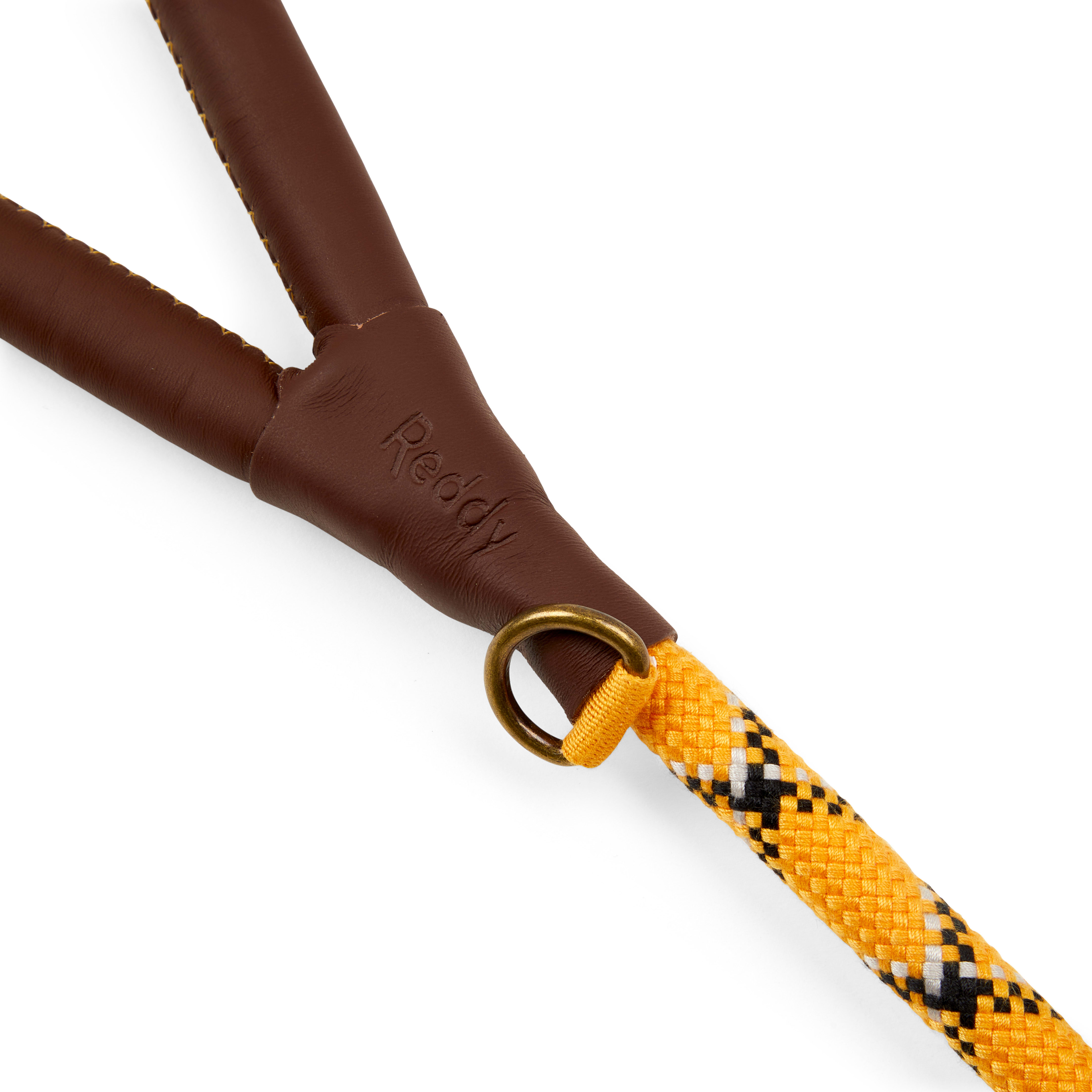 Reddy Yellow Plaid Woven Dog Leash， 6 ft.