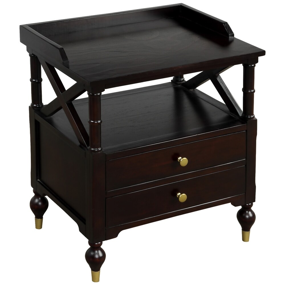 Modern Nightstand Bedside Table with 2 Drawers and Open Compartment Side Table Sofa Table Accent Table