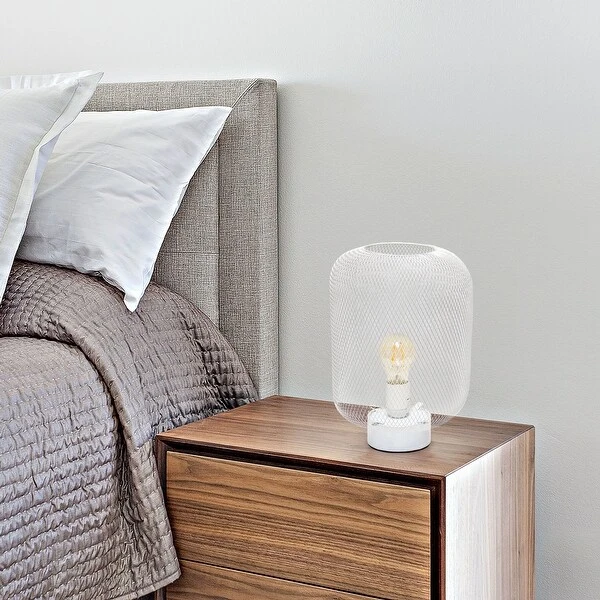 Simple Designs Metal Mesh Industrial Table Lamp - 8.5