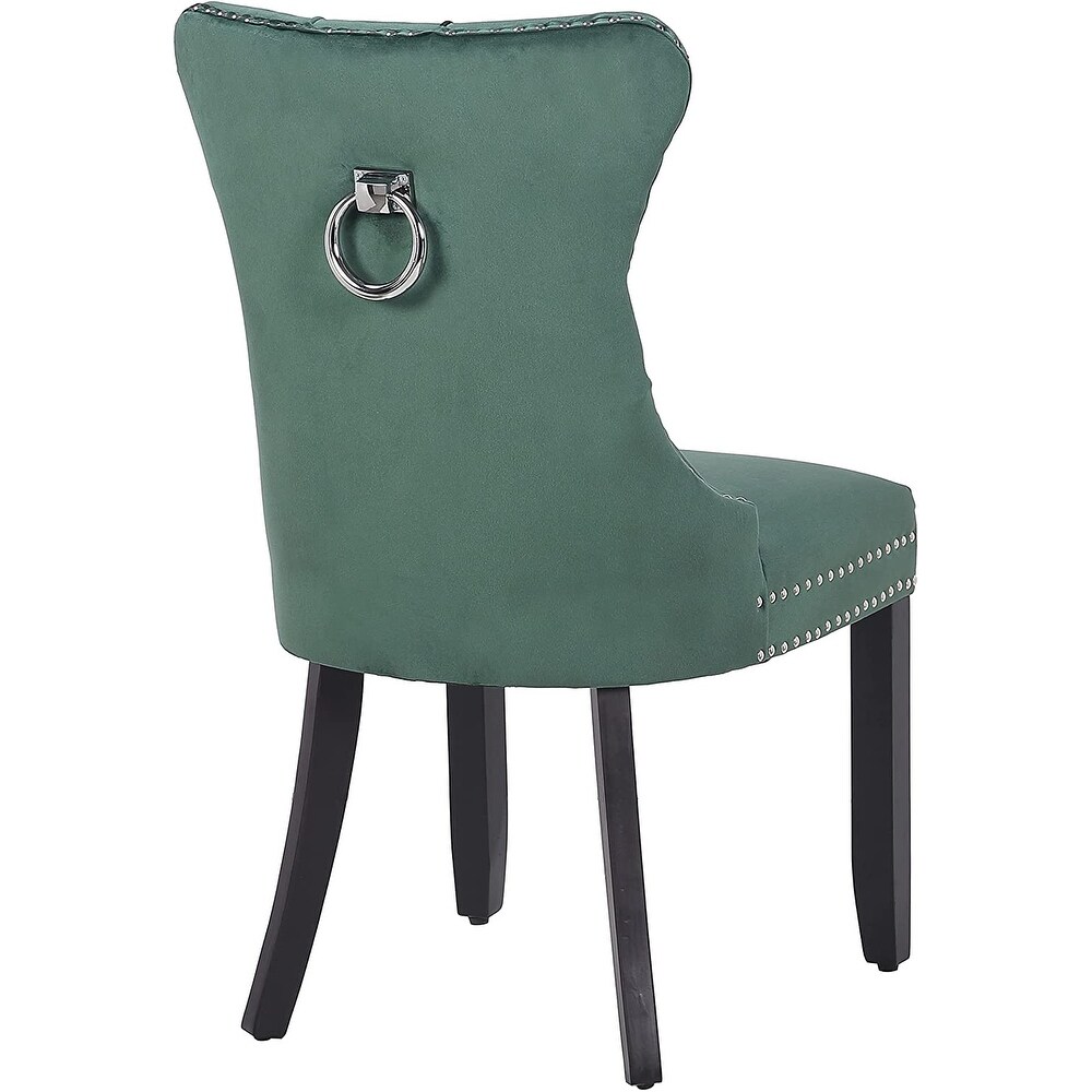 High Back Velvet Upholstered Dining Chairs