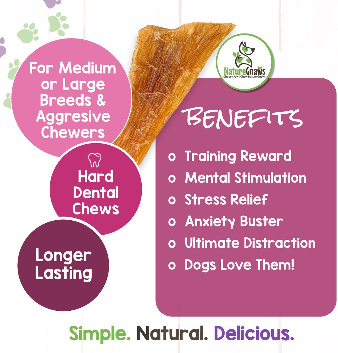 Nature Gnaws Beef Paddywack Chews 5 - 6-in Dog Treats