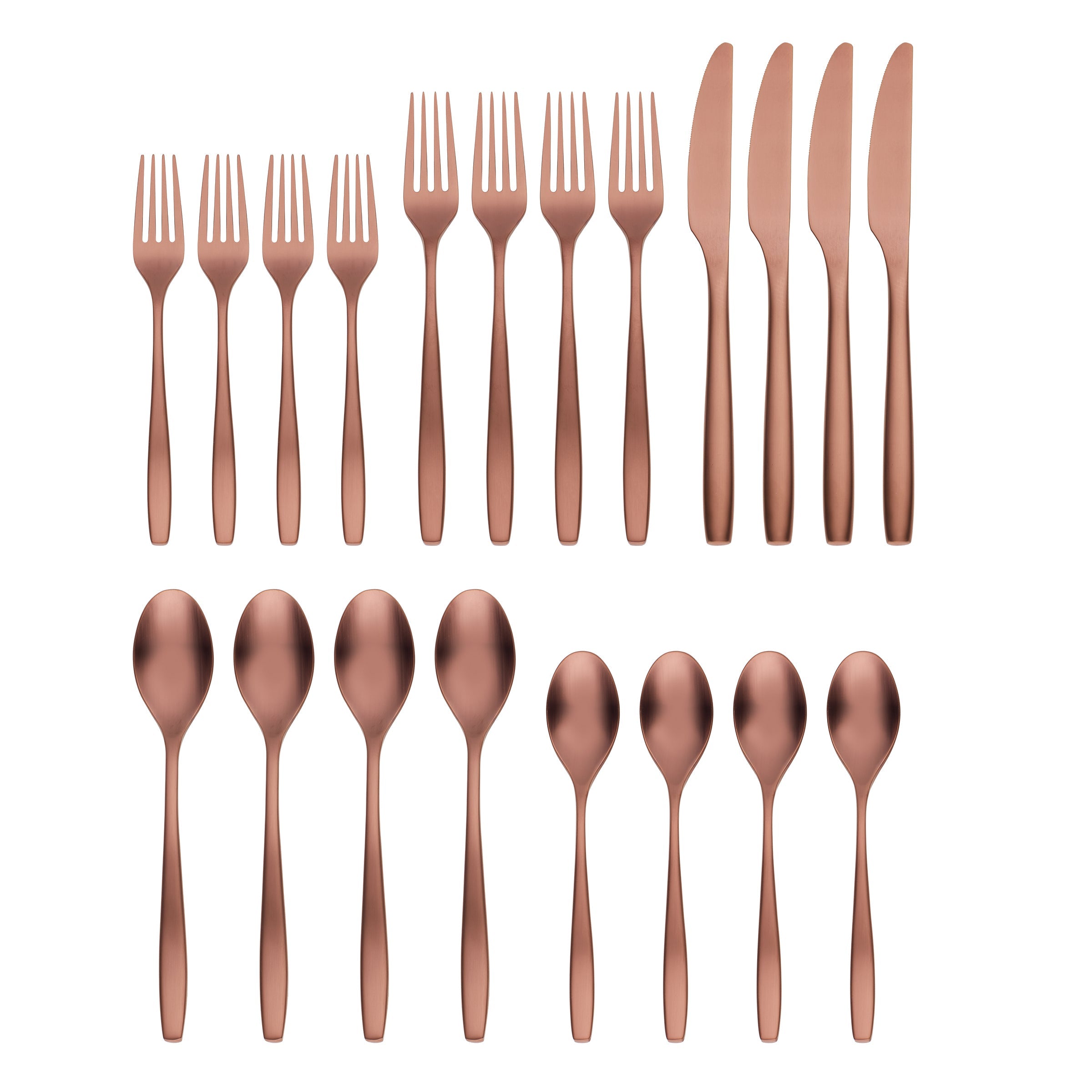 Averie Copper Satin 20-Piece Flatware Set