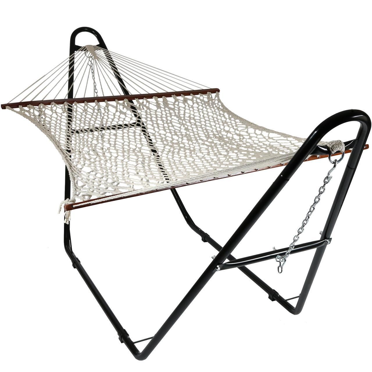 Ultimate Patio Classic Double Rope Hammock w/ Universal Multi-Use Stand