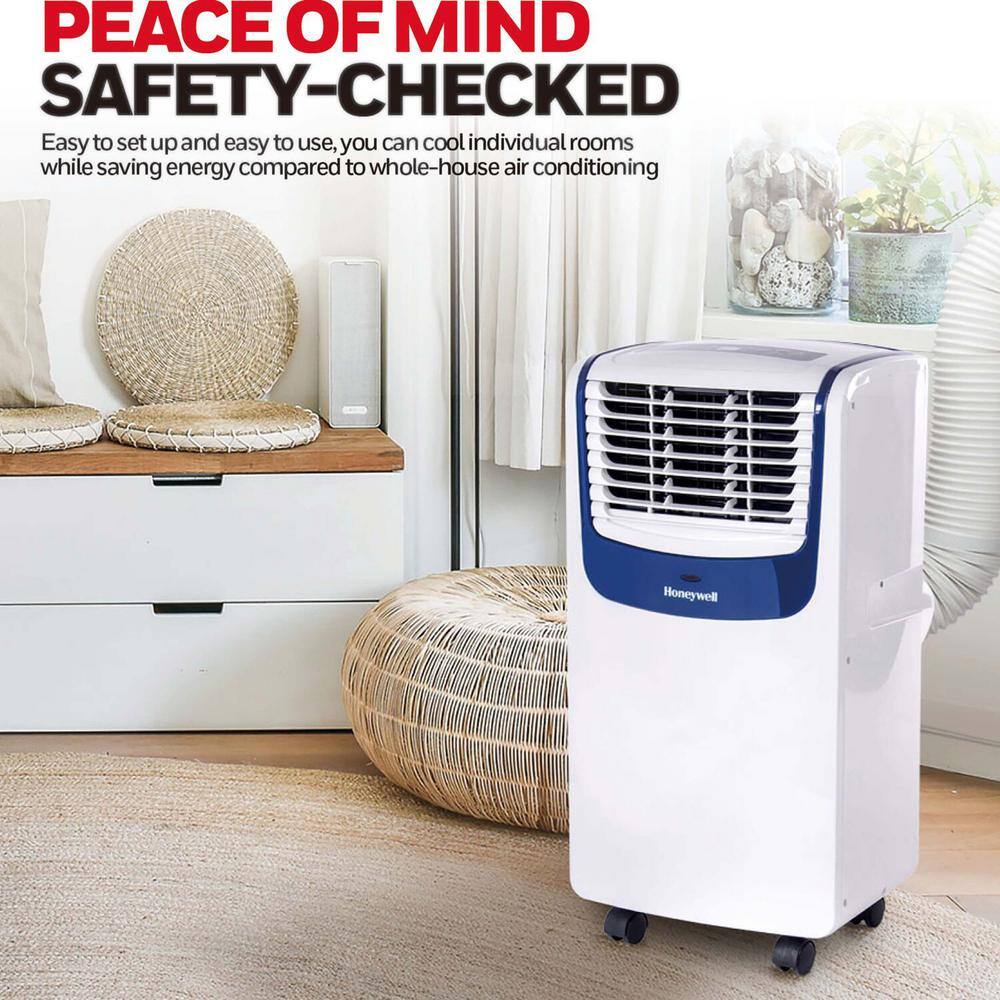 Honeywell 9100 BTU (ASHRAE)6100 BTU (SACC) Portable Air Conditioner in White and Blue MO08CESWB6