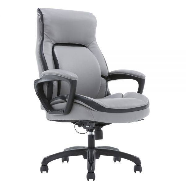 Shaquille O'Neal Amphion Ergonomic Bonded Leather High-Back Executive Chair， Gray