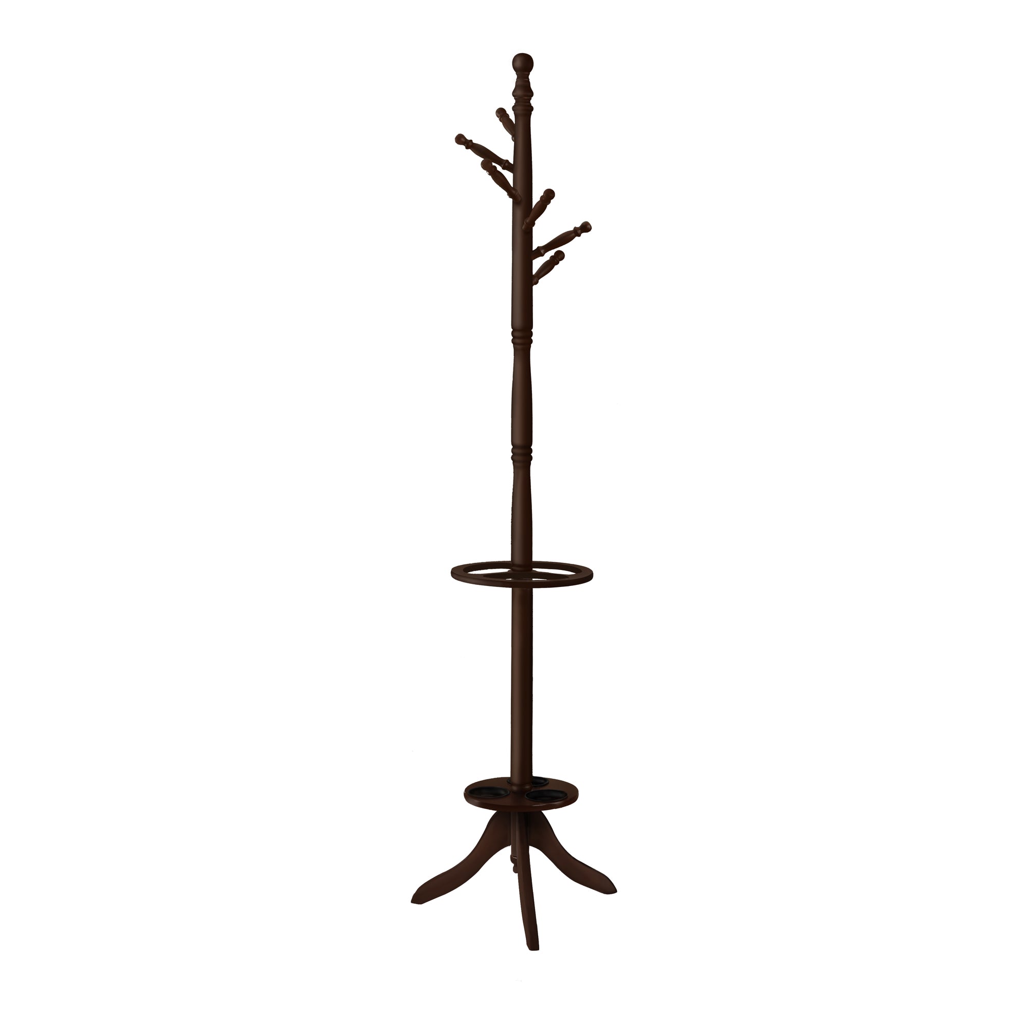 Monarch Specialties Coat Rack - 71H - Dark Cherry With An Umbrella Holder Coat Rack - 71H - Dark Cherry With An Umbrella Holder