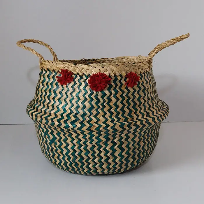 Vietnam wholesale handmade seagrass craft wicker home derco rattan houseware woven storage seagrass home planter indoor