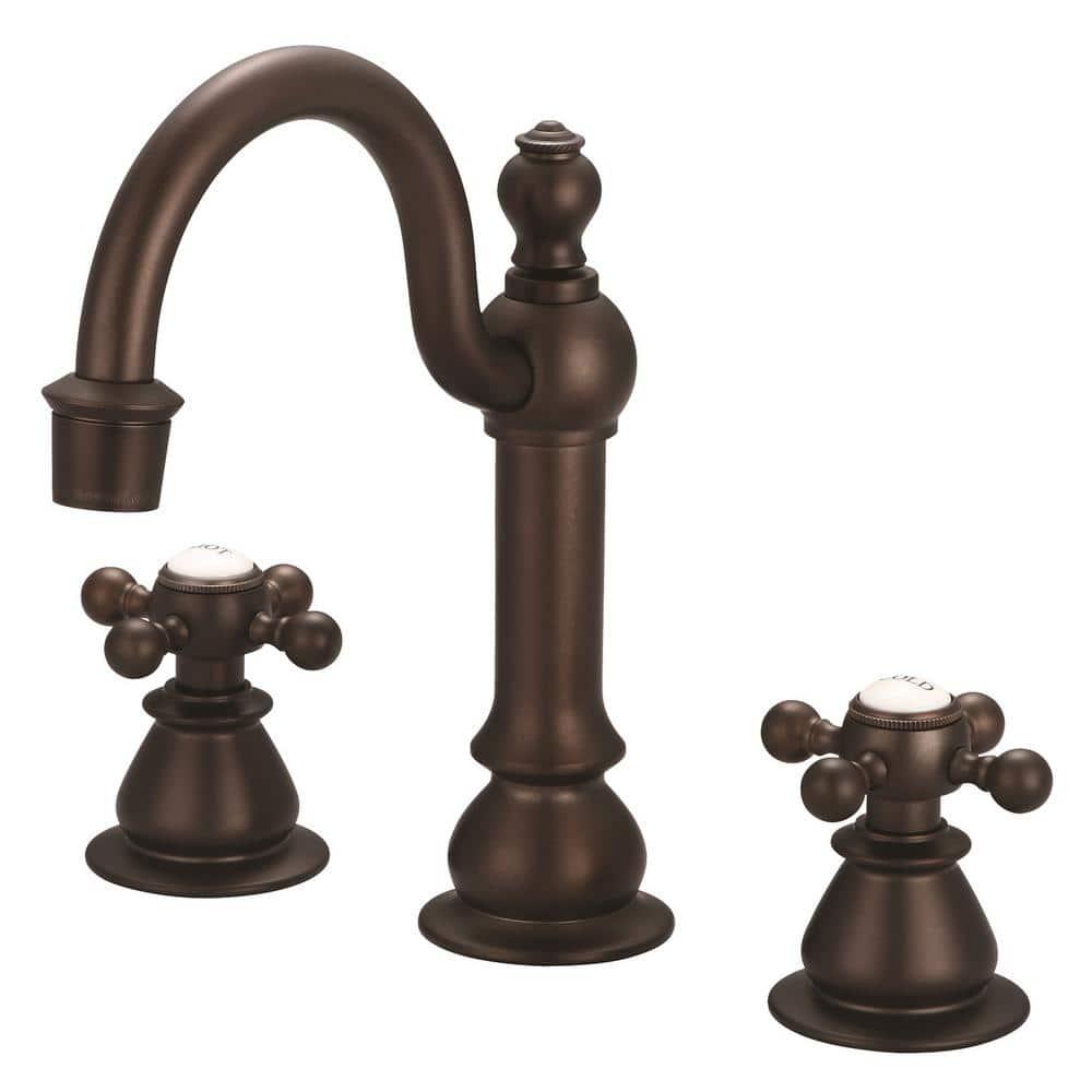 Water Creation Vintage Classic 8 in Widespread 2Handle High Arc Bathroom Faucet with PopUp Drain in Oil Rubbed Bronze