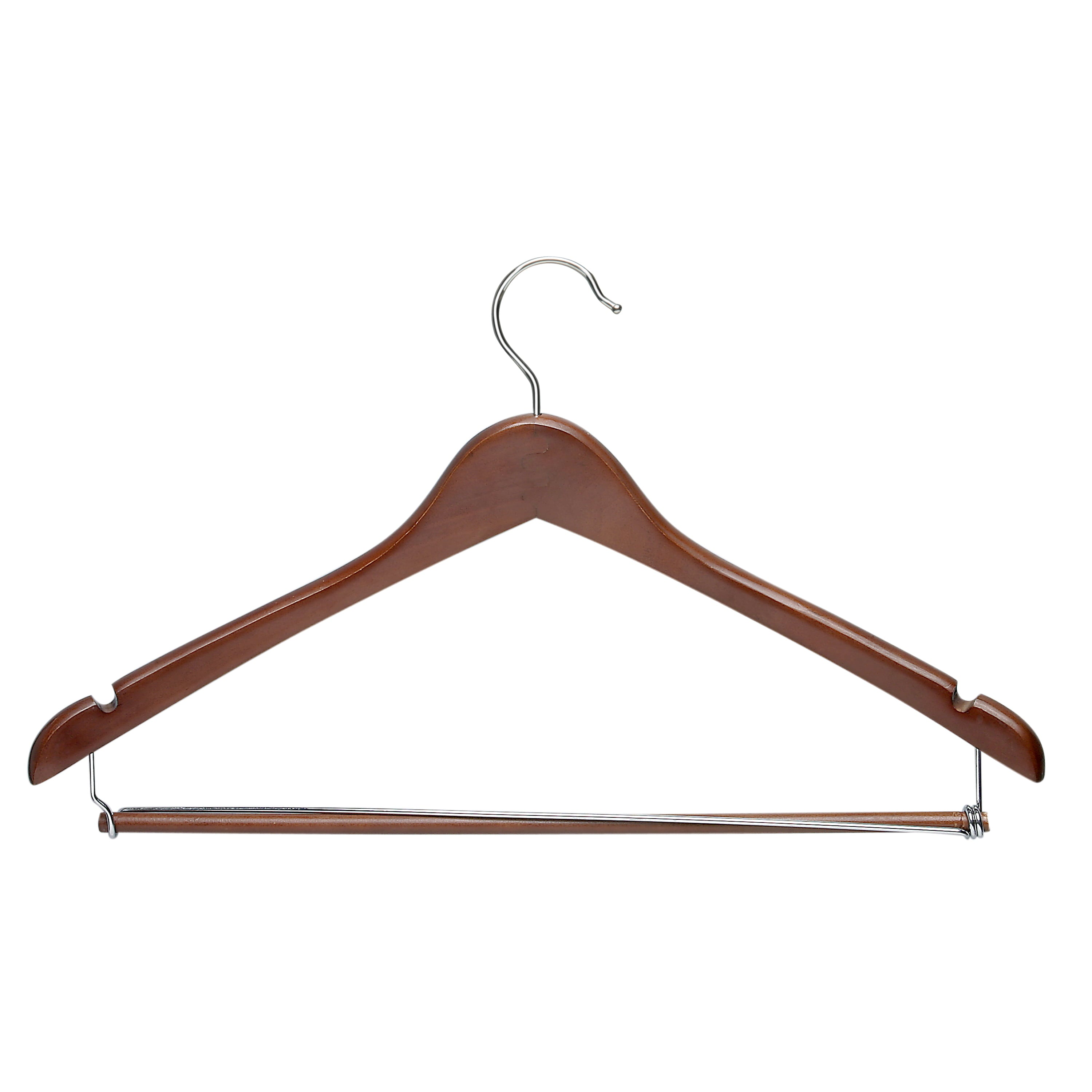 Non Slip Wooden Suit Hangers, Cherry, 6Pack