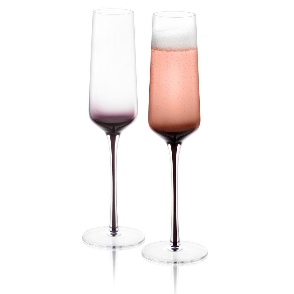 JoyJolt 7.3 oz. Black Swan Champagne Glasses (Set of 2) JB10312