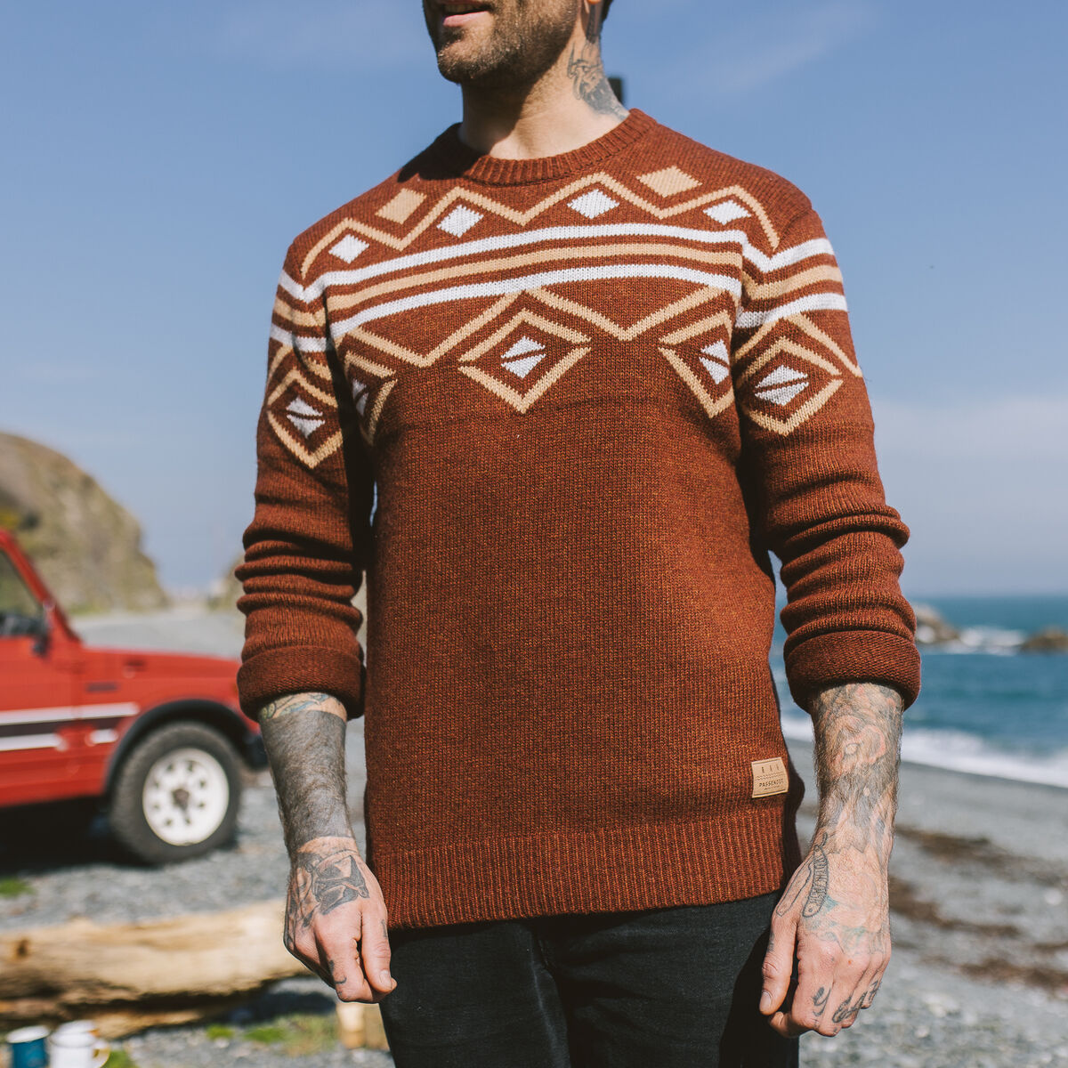 Fireside Knitted Jumper - Russet Brown